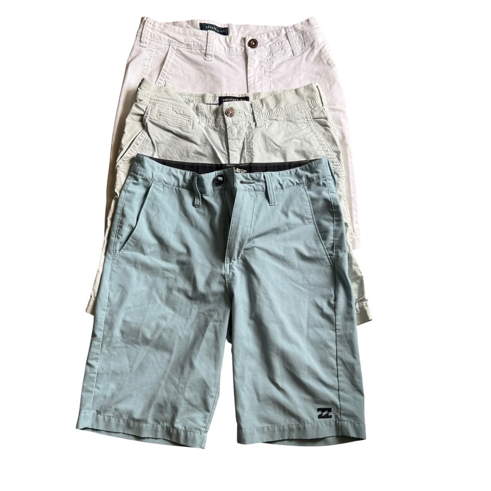 Billabong American Eagle Aeropostale Shorts Mens 28 Blue Green White Chino Lot